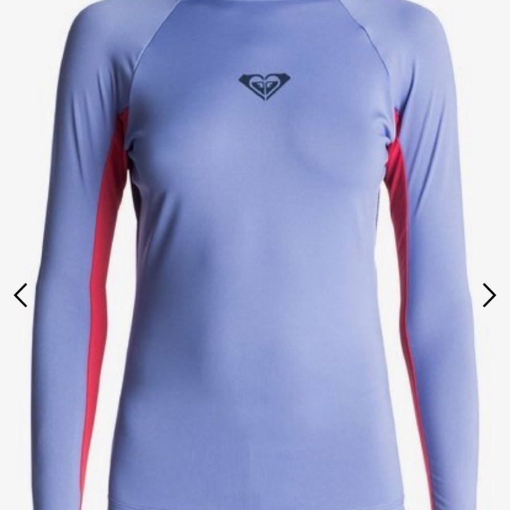 Roxy Women's Long Sleeve Swim Rash Guard in Purple and Red